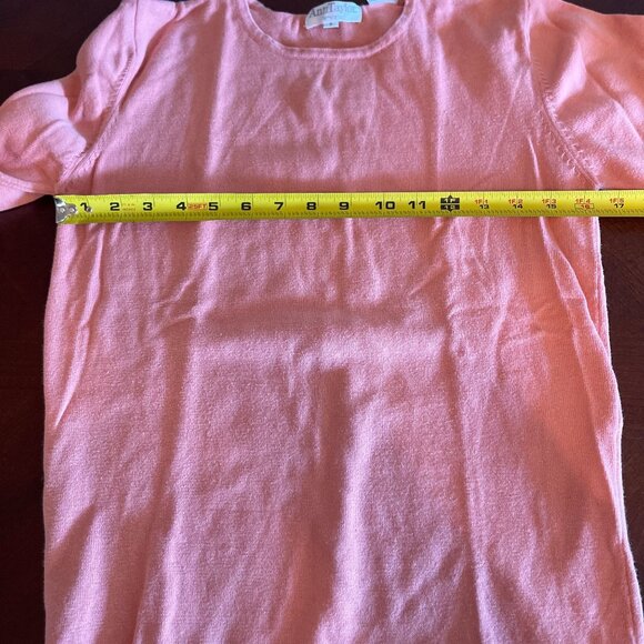 Vintage Ann Taylor Studio 100% Cotton Knit Shirt Peach Long Sleeve Size 8 - Picture 7 of 8